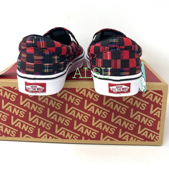 Vans Comfycush Slip On Canvas Plaid Check Red Wome - Picture 4 of 9